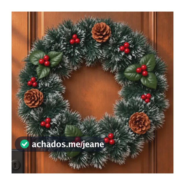 Guirlanda De Natal Decoração Porta Grande 30 Cm Enfeite Luxo Nevada Com Pinhas
