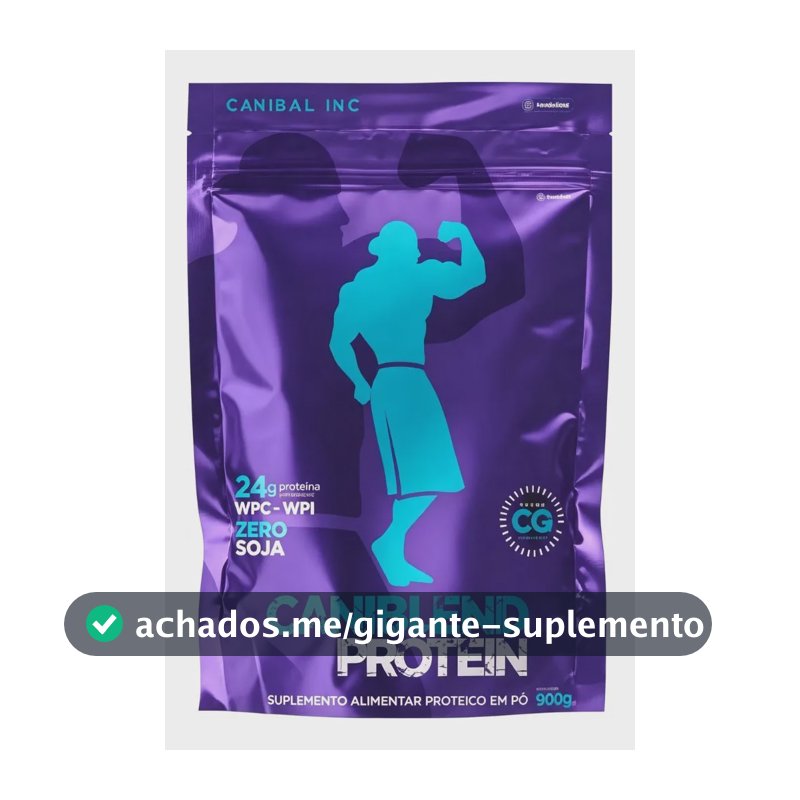 Whey Isolado Concentrado Caniblend Morango 900g - Canibal Morango