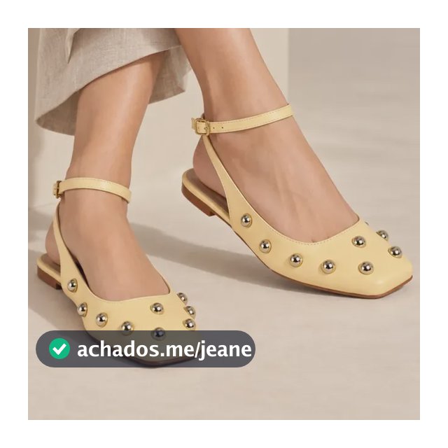 Sapatilha Slingback Com Rebite Ajustável