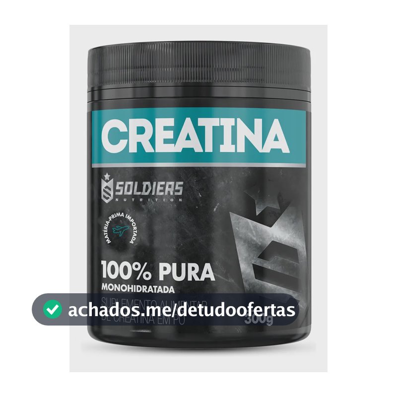 Creatina Monohidratada Pote 300g Soldiers Nutrition 100% Sem Sabor