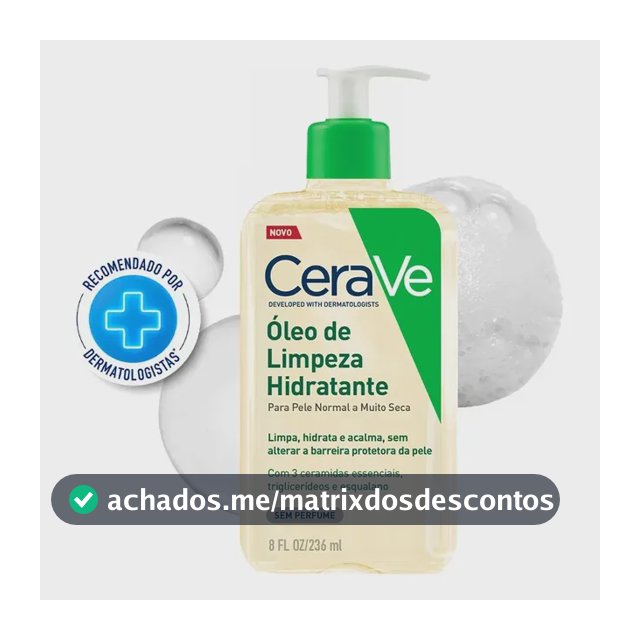 Óleo de Limpeza Facial Hidratante Para Pele Seca e Atópica CeraVe 236ml