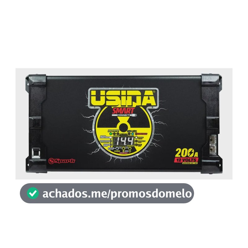 Fonte Carregador Usina Smart Connect 200a Bivolt Automático Cor Preto