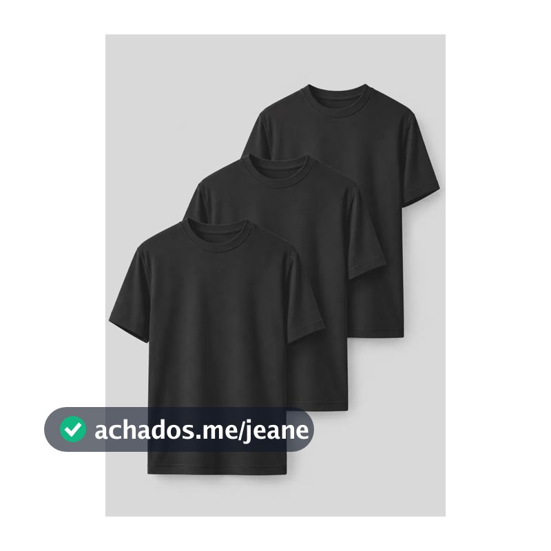 Kit 3 Camisetas Básicas Masculinas Manga Curta Slim Hering Preto G