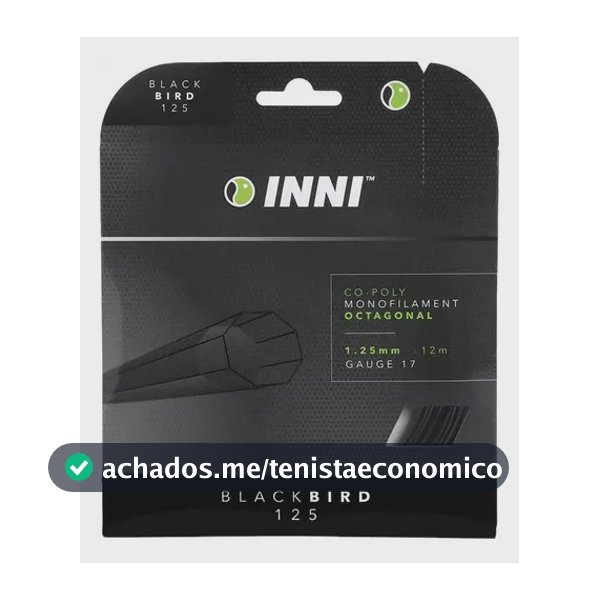Corda Tenis Inni Blackbird 1.25mm Preta Monofilamento Co-polímero 12m