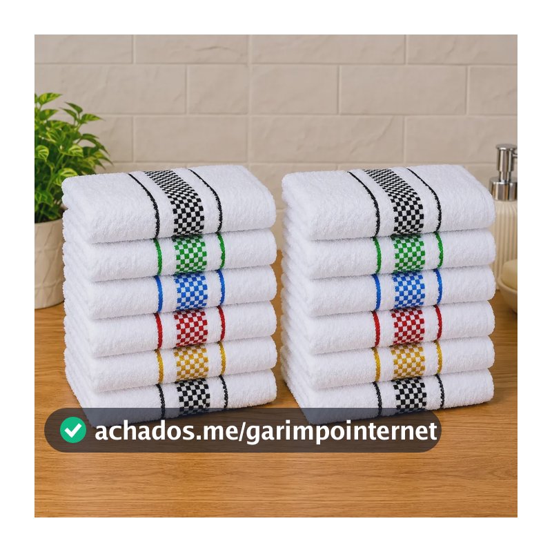 Kit 12 Panos De Prato Cozinha Premium Felpudo Alta Absorção Multicolorido