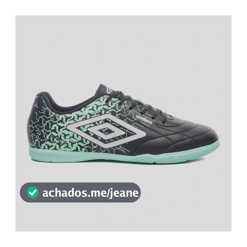 Chuteira Futsal Umbro Class Neo Masculina Indoor Salão Preto Branco Verde 40 Br