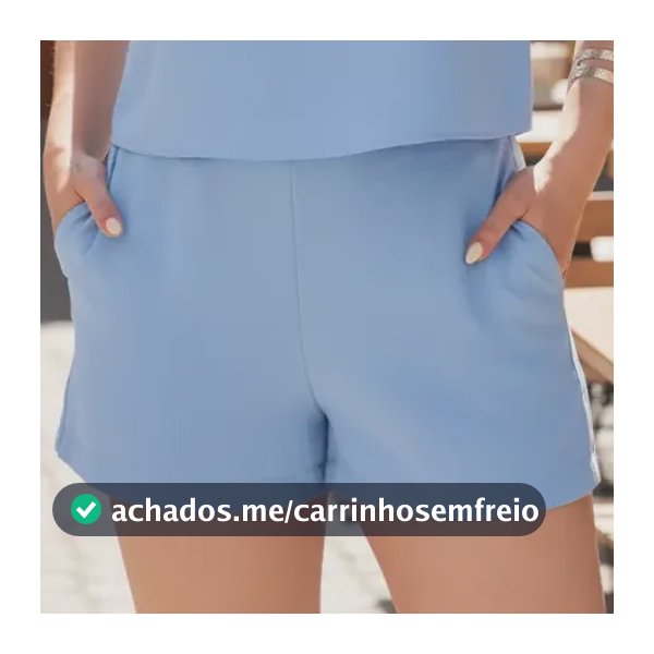 Conjunto Shorts E Regata Feminino Alfaiataria Casual Basico