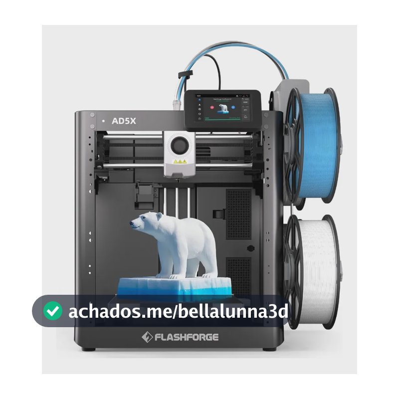 Impressora 3D Flashforge AD5x, impressora 3D multicolorida com I. 110v