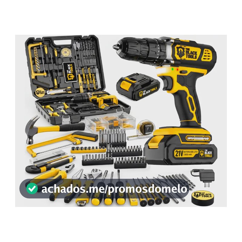 Kit Ferramentas 145 Peças Parafusadeira 21v C/impacto Maleta