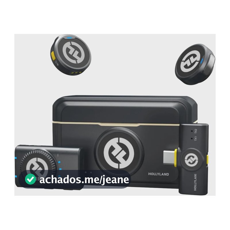 Microfone sem fio Hollyland Lark M2 Mini Combo para Android, iPhone 15/16/17, câmera e PC, 48 kHz/24 bits, ENC anti-ruído, microfone de lapela para transmissão ao vivo, vlog (2Tx+2RX+estojo de...