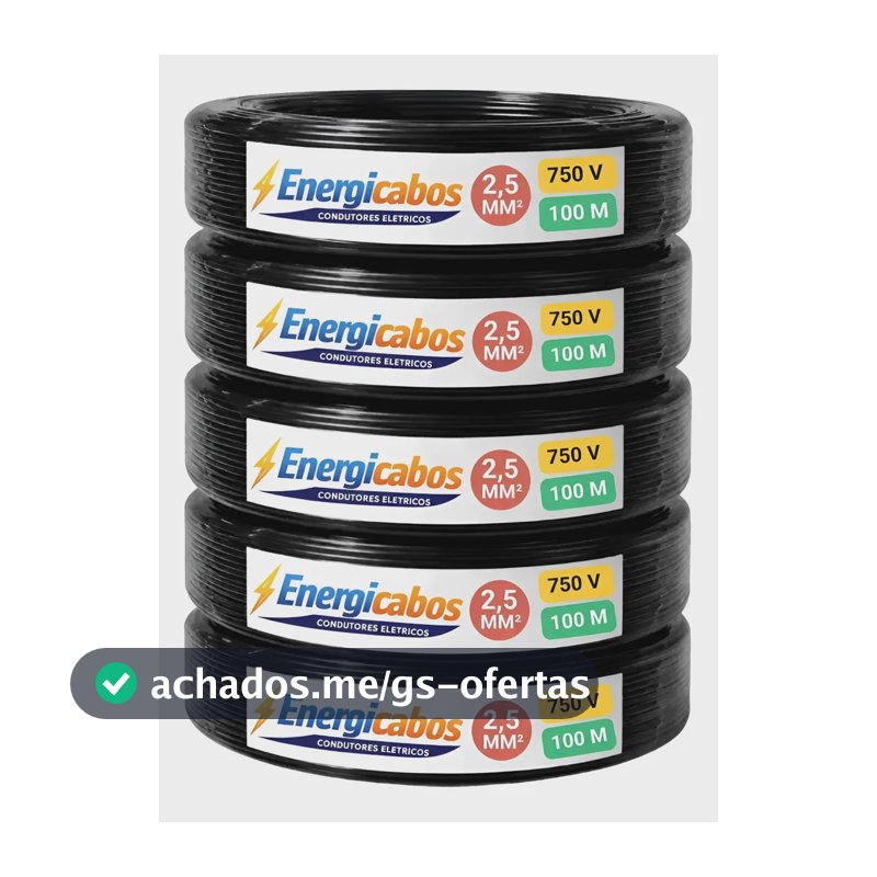 Cabo Flexível  2,5mm Rolo 100m  Unipolar 750v