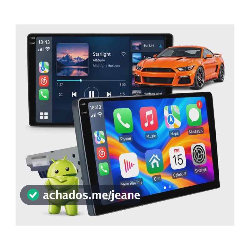 Multimídia Tela 9 Android 13 1 Din Carplay Quadcore Radio Multimédia Com Play Store