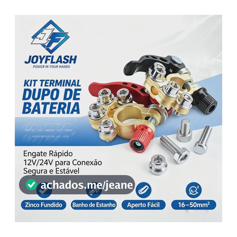 2 Conector Terminal Bateria Dourado Bateria C/ Engate Rápido