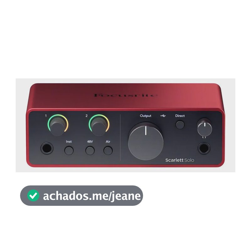 Interface De Áudio Focusrite Scarlett Solo 4th Gen vermelho