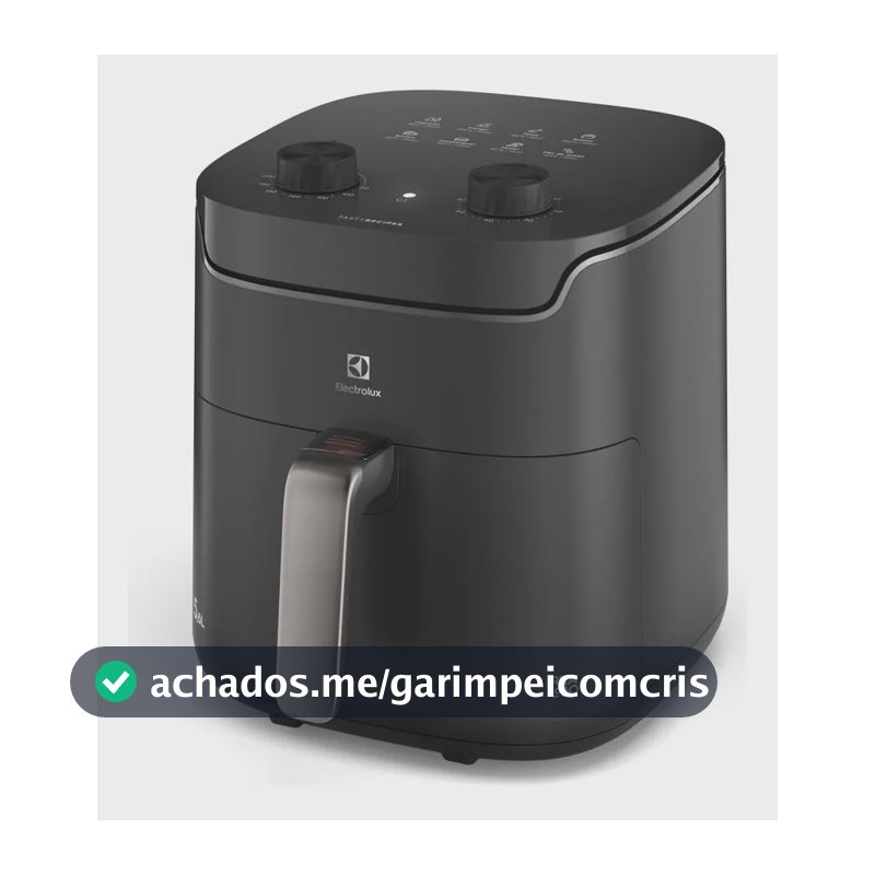 Air fryer Fritadeira Elétrica Electrolux EAF40 1400W sem oleo Rita Lobo 5,6L 8 receitas pré-sugeridas timer 60 minutos desligamento automático cesto removivel dupla camada antiaderente - Cinza