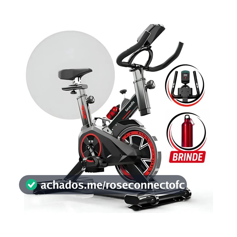 Bicicleta Ergométrica Bike Spinning 6kg Sensação Inércia Fitness Preto E Vermelho Sevenfit Para Cardio