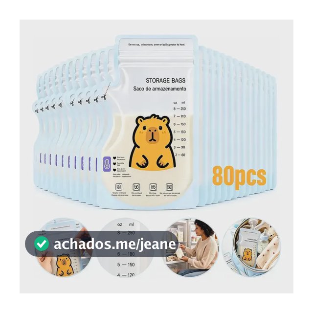 Kit 80 Sacos Para Leite Materno Refrigerado Congelar 250ml