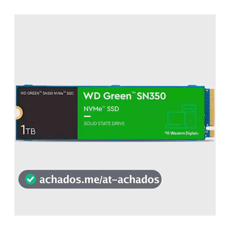 Ssd 1tb Western Digital Green Sn350 Nvme, Gen3, M.2 2280 Azul