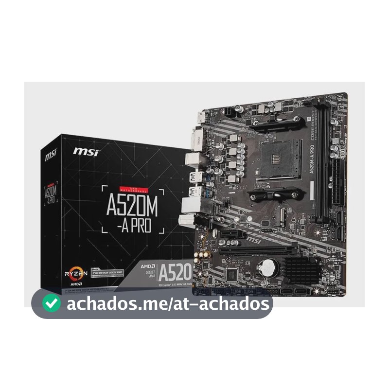 Placa-mãe Msi A520m-a Pro Am4 Matx Ddr4 Preto