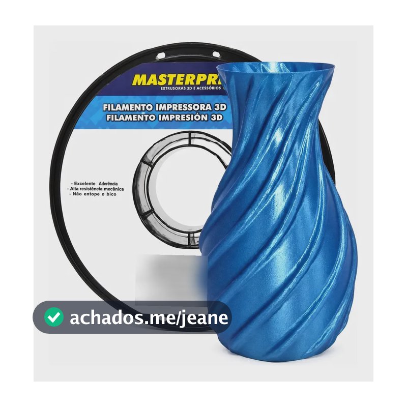 Filamento 3d Masterprint Pla 1.75mm 1kg Cor Silk Azul Azure