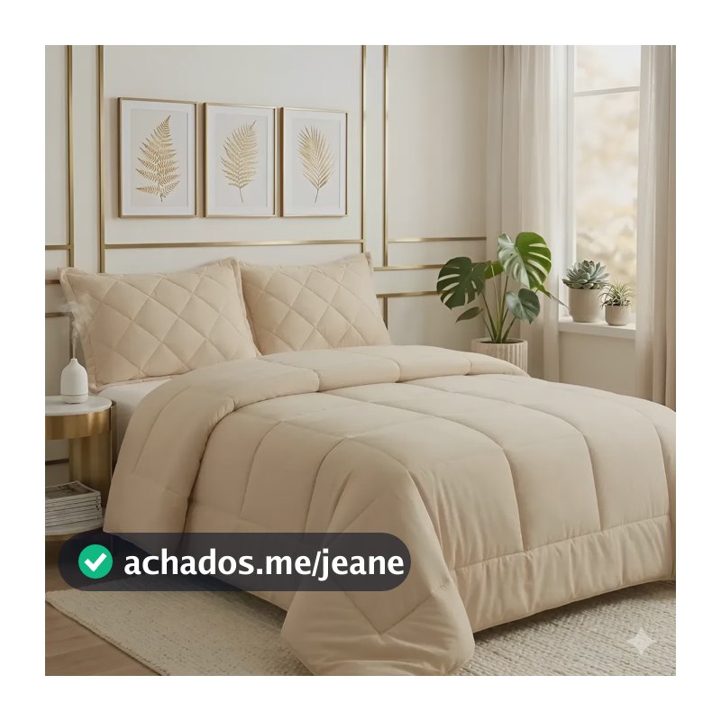 Edredom King Size Micropercal Toque De Seda 400 Extra Macio Avelã Liso