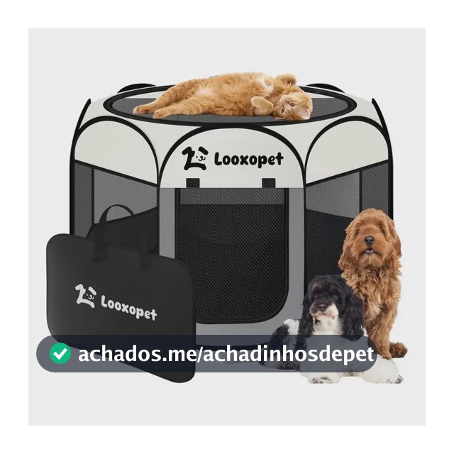 Cercado Cachorro Grande Cercadinho Pet Dobrável Portátil 114×114×58cm C/capa de Viagem