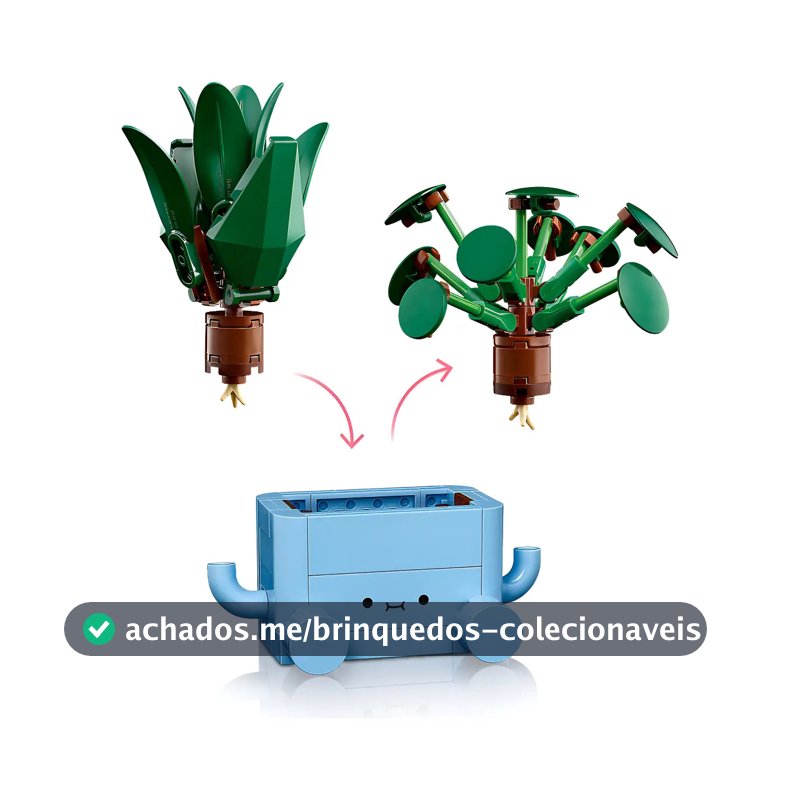 Decoração LEGO® Botanicals Happy Plants 10349 217 Dracena e Pilea