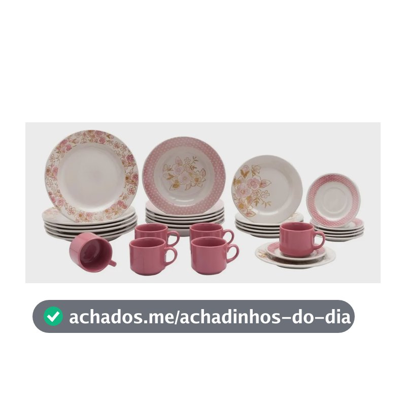 Aparelho De Jantar Biona Sweet Moment Cerâmica 30 Peças 5160 Cor Rosa