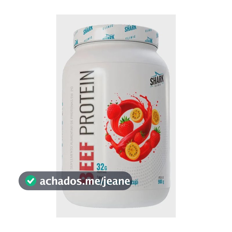 Proteína Shark Pro Beef Colageno Hidrolisado Morango 900g em pó x 900g