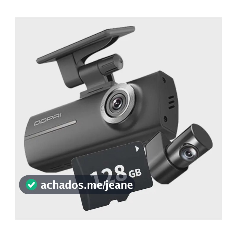 Câmera Veicular Ddpai N1 Dual 1296p+1080p 135° Nightvis App N1 Dual+128gb