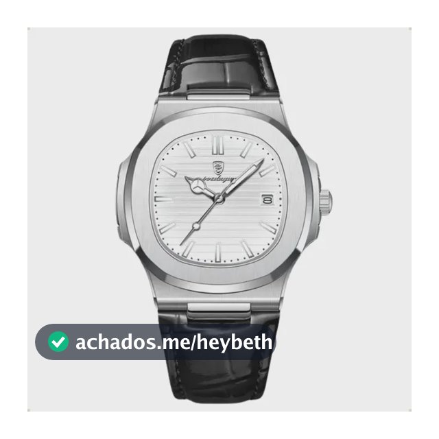 Relógio Classic Vintage Suíço Masculino Em Couro Esportivo Correia Preto Bisel Prateado Fundo Branco