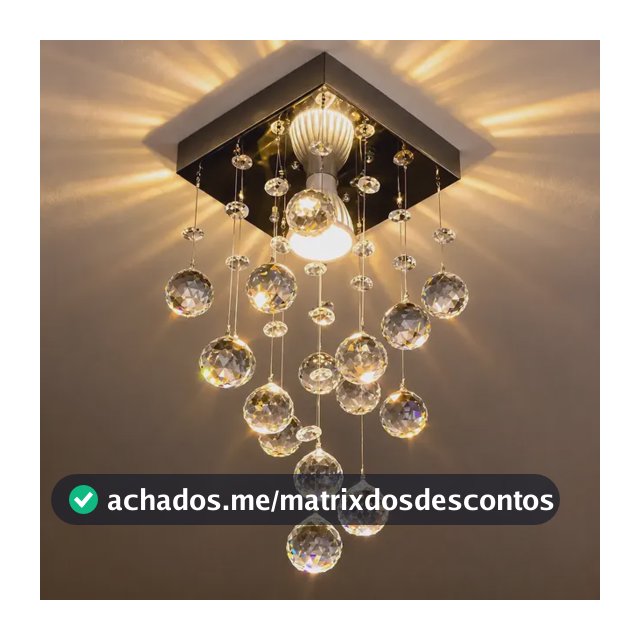 Lustre Cristal Acrílico Quarto Sala Vai Montado  Promoção
