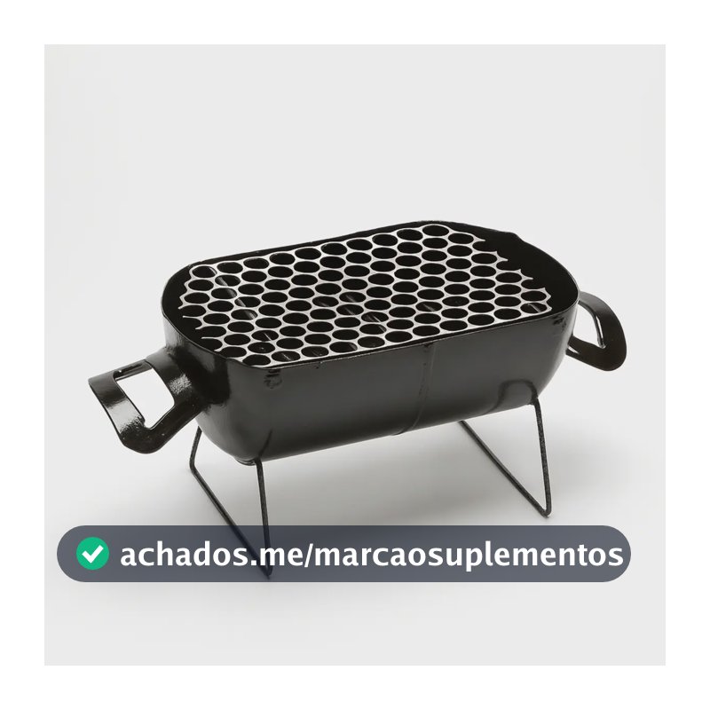 Churrasqueira Móvel A Carvão Portátil para Família, em Aço Inox com Grelha de 22 cm