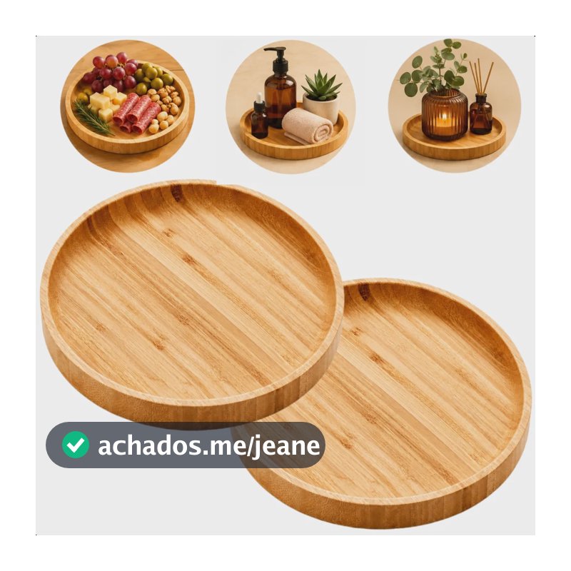 Kit 2 Pratos Raso De Bambu Para Sobremesa 18cm Verona - Lyor Bambu Liso