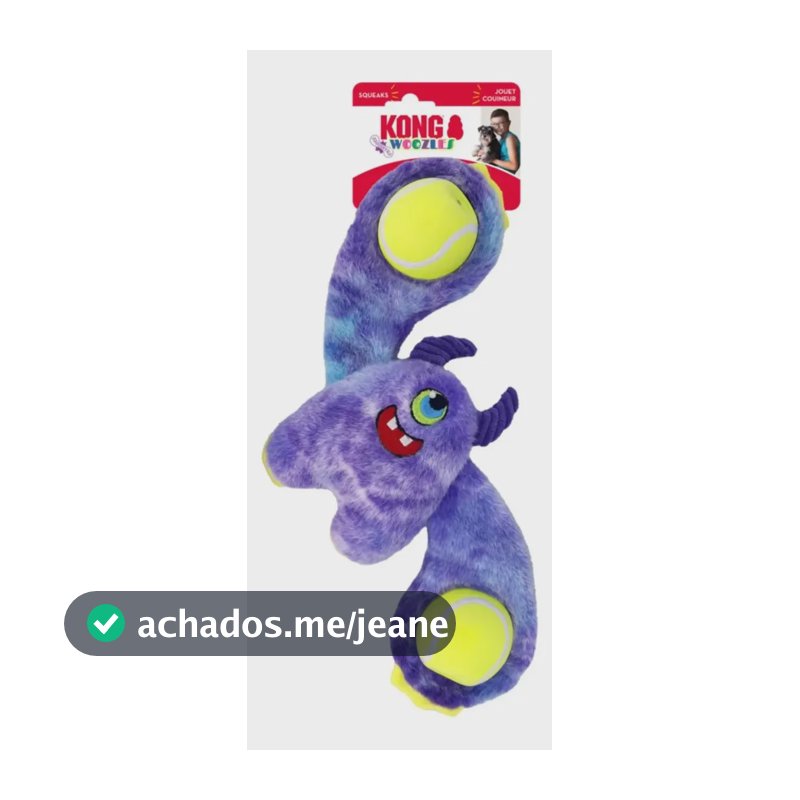 Brinquedo Pelúcia Kong Woozles Monster Para Caes E Gatos Cor Roxo