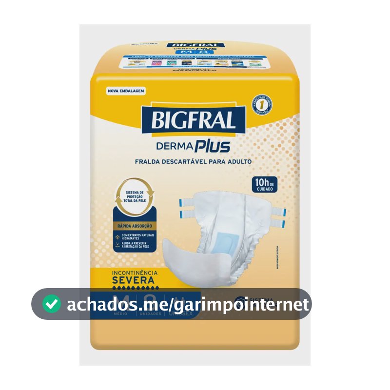 Fralda Bigfral Derma Plus M 8 Unidades Tamanho Médio
