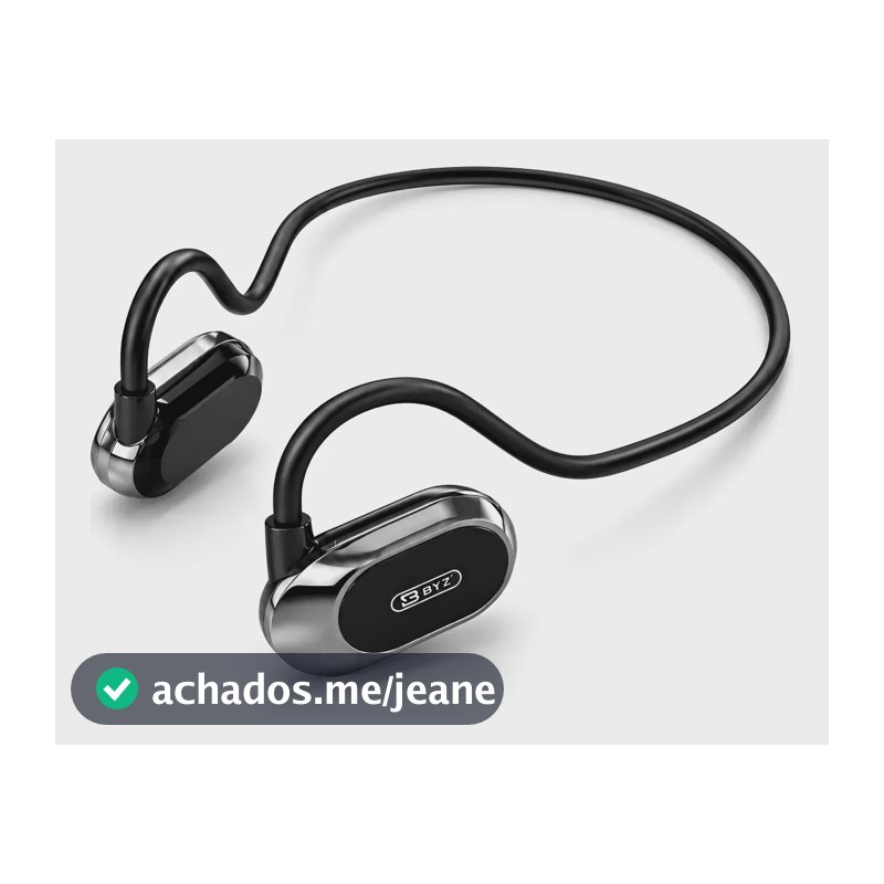 Fone Condução Óssea Bluetooth Byz Esportivo Academia Corrida Preto