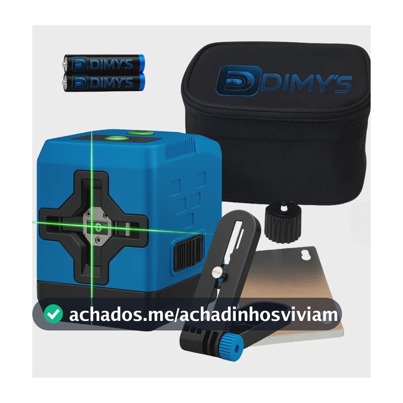 Nível Laser 2 Linhas Verde em cruz 20m Esquadro Prumo 3D Autonivelante DIMY'S BATH HOME