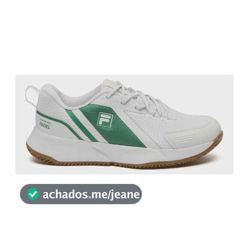 Tênis Fila Master Ace Masculino Padel Quadra Branco/ Verde Aberto/ Cinza Gelo Liso 41 Br