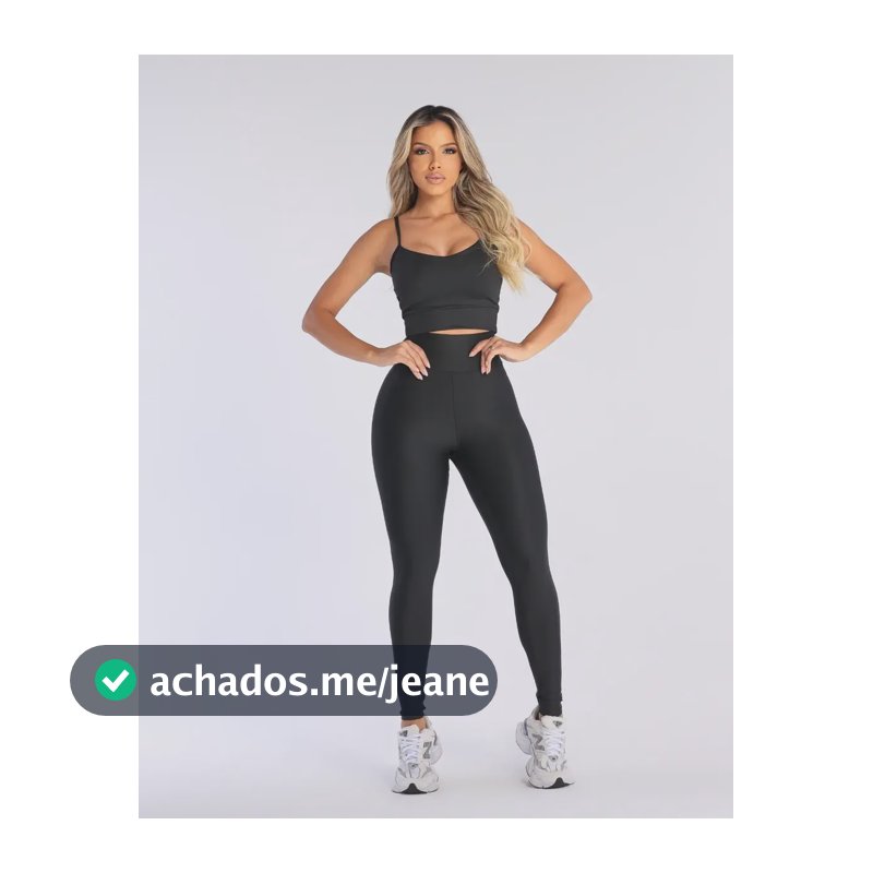 Conjunto Legging E Top Fitness Cintura Alta Roupa Academia Preto M