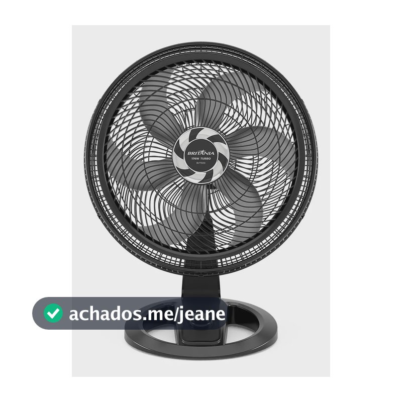 Ventilador Bvt500 2em1 Maxx Force 6 Pás 176w Preto Britânia Diâmetro 60 cm Frequência 60 Material das pás Plástico
