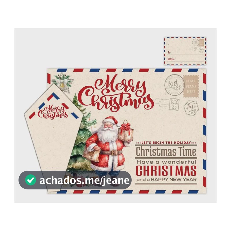 Kit Luxo Natal 2 Jogos Americanos + 2 Guardanapos Carta Noel Carta Noel