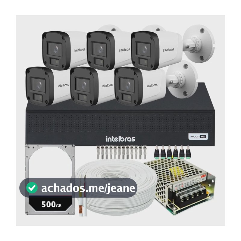 Kit 6 Câmeras Intelbras Vhl 1220b Full Hd Dvr De 8ch 1108-c