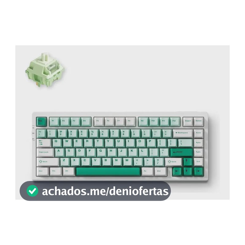 Teclado Mecânico Sem Fio Mchose G75 Pro Tripla Conexão Rgb Verde-claro Português Brasil