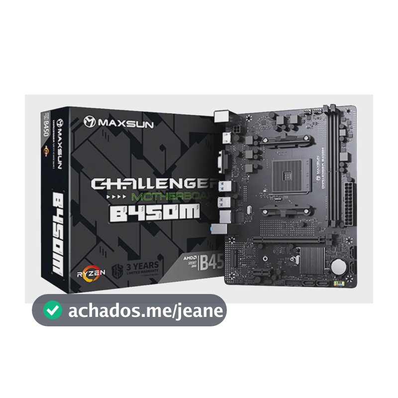 Placa-Mãe Maxsun Challenger B450M AM4 DDR4 M-ATX com Slot M.2