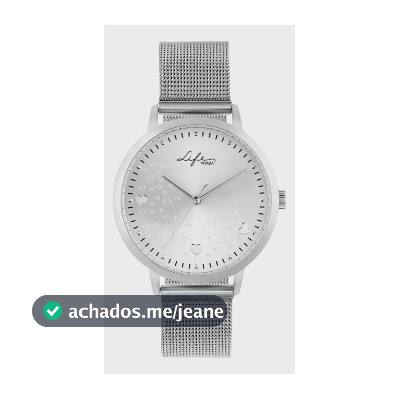 Relógio Life Amor Feminino Aço Prateado