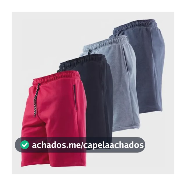 Kit 4 Bermuda Masculina Short Moletom Leve Caminhada Atacado