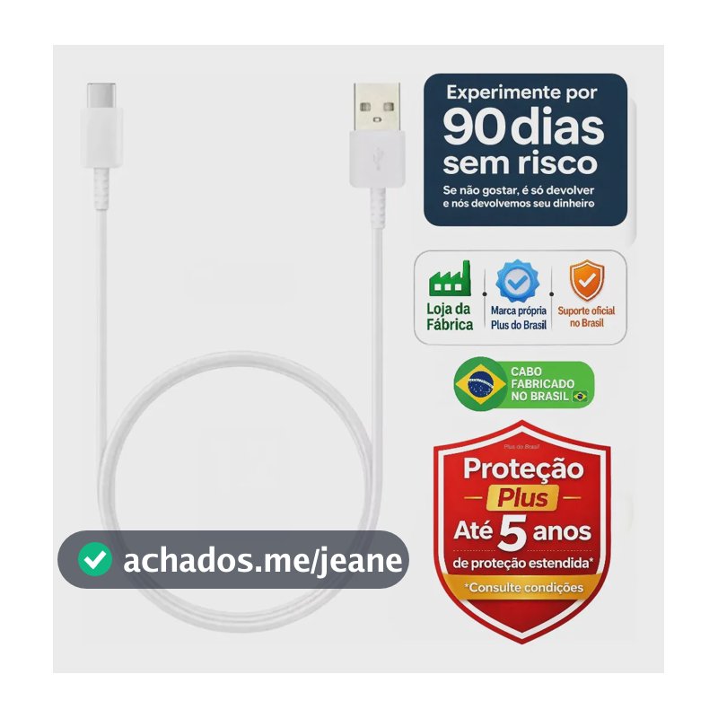 Plus do Brasil Cabo Usb Turbo Tipo C Para Samsung Galaxy S26 S25 S24 Plus S23 Fe S22 S21 S20 A16 A15 A22 A13 A14 A55 A53 A54 A06 A05s A20 A21 Apple iPhone 18 17 16 15 Carplay Android Auto BR