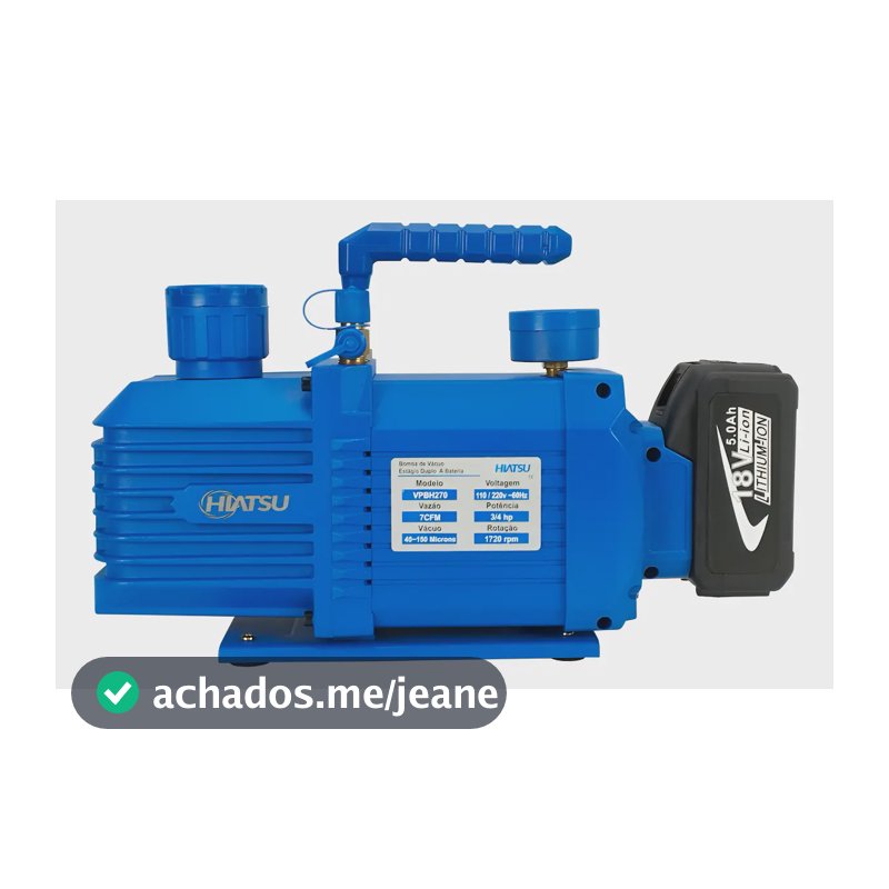 Bomba De Vácuo 7cfm A Bateria Portátil Hiatsu Vpbh270 110v/220v