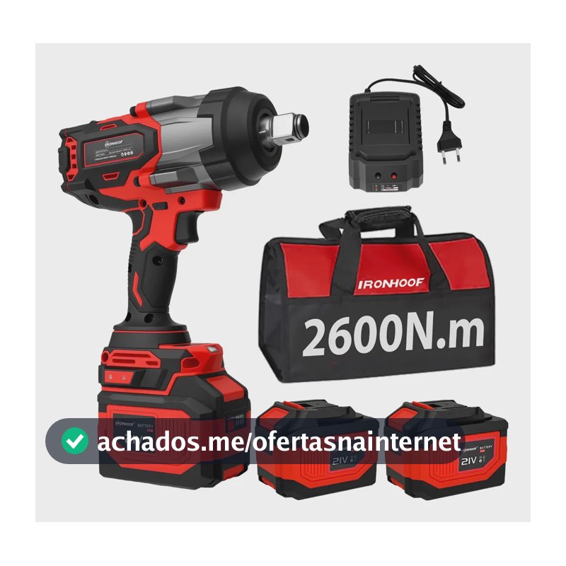 2600nm Chave De Impacto Bateria Parafusadeira Profissional Vermelho 110/127/220v 50hz/60hz